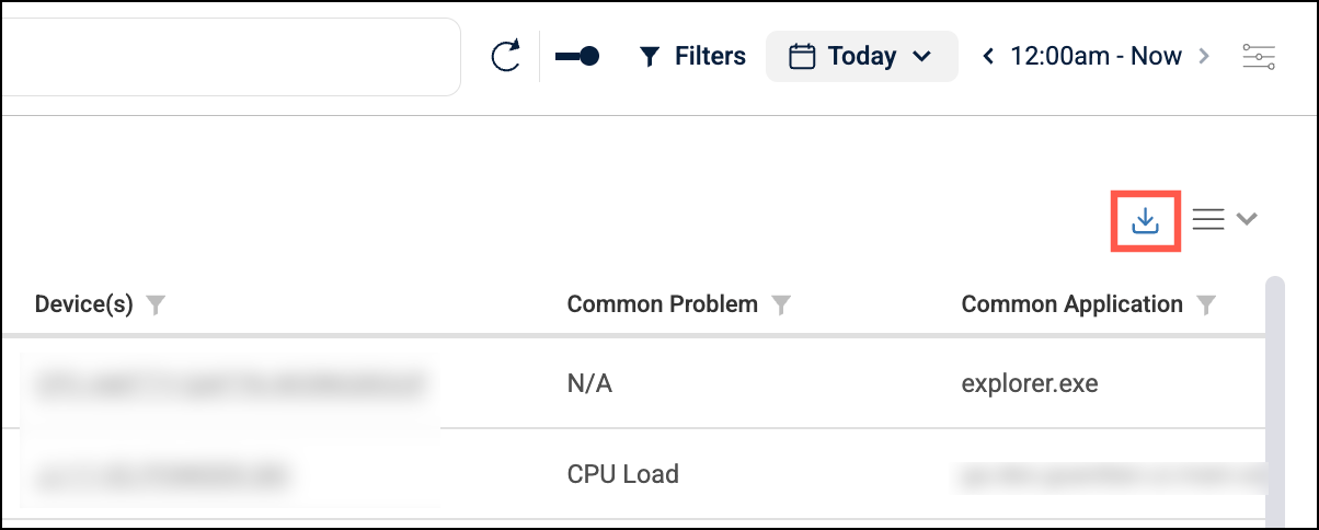 Export to CSV icon