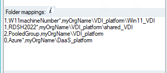 Folder mappings tab example showing 4 lines of user input text