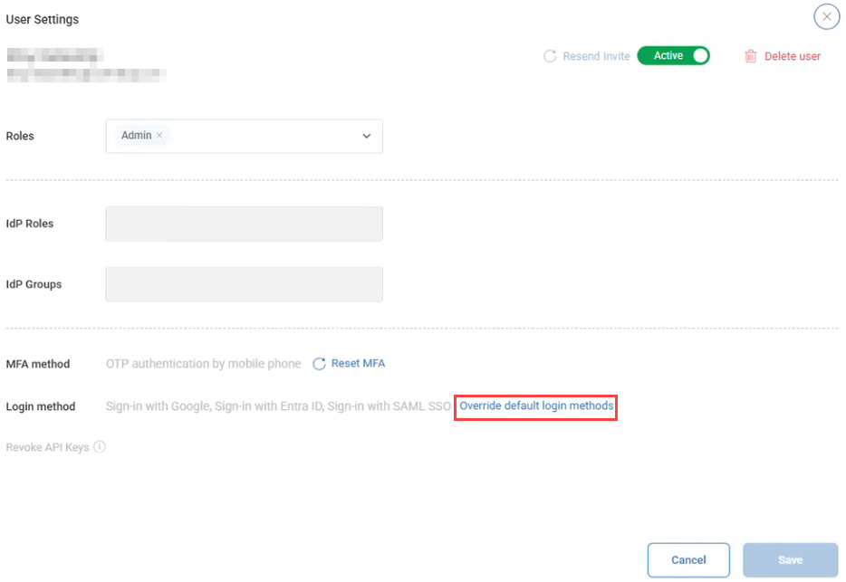 Override default login method button