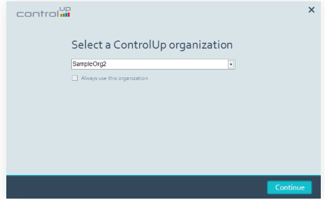 Select ControlUp org from Console