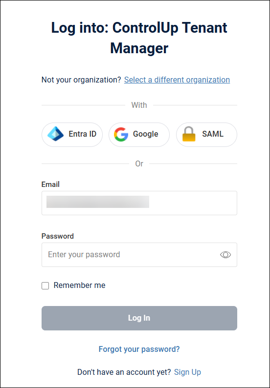 Tenant Manager login