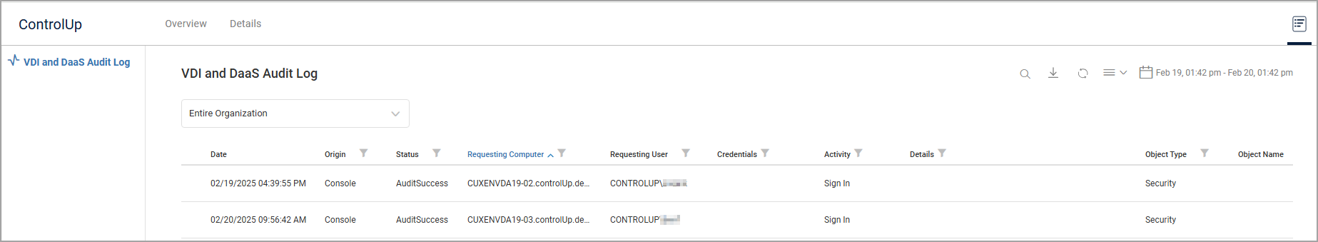 VDIDaaSAuditLog