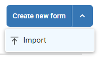 create new form button with import selected