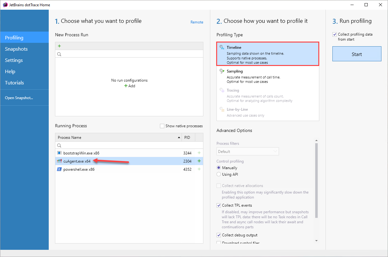 Create a Snapshot File of ControlUp Components with dotTrace