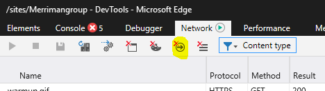 MS Edge Clear on Navigate
