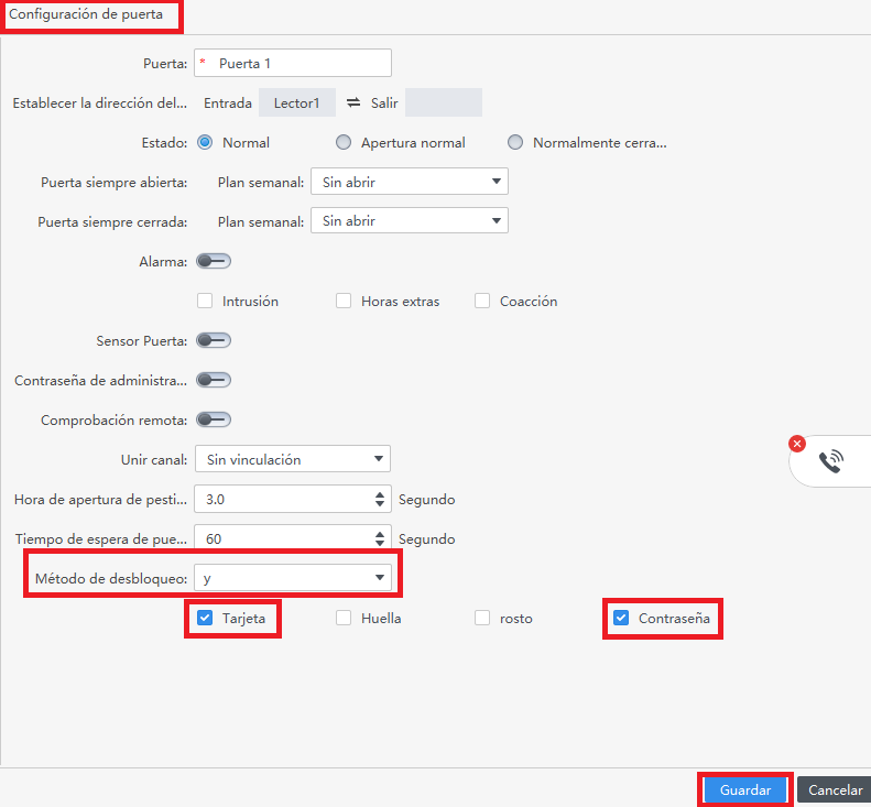 Configuracion de puerta SmartPssLite