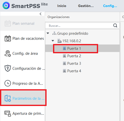 Parametros de puerta SmartPssLite