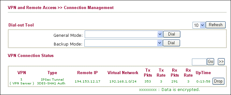 Gestión de conexión LAN a LAN