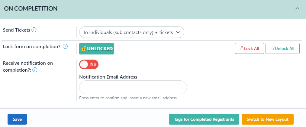 Form Options: On Completion