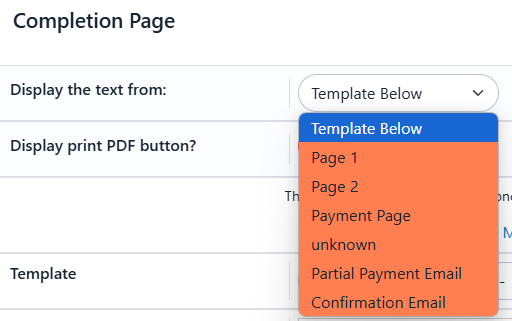 Completion Page Tab