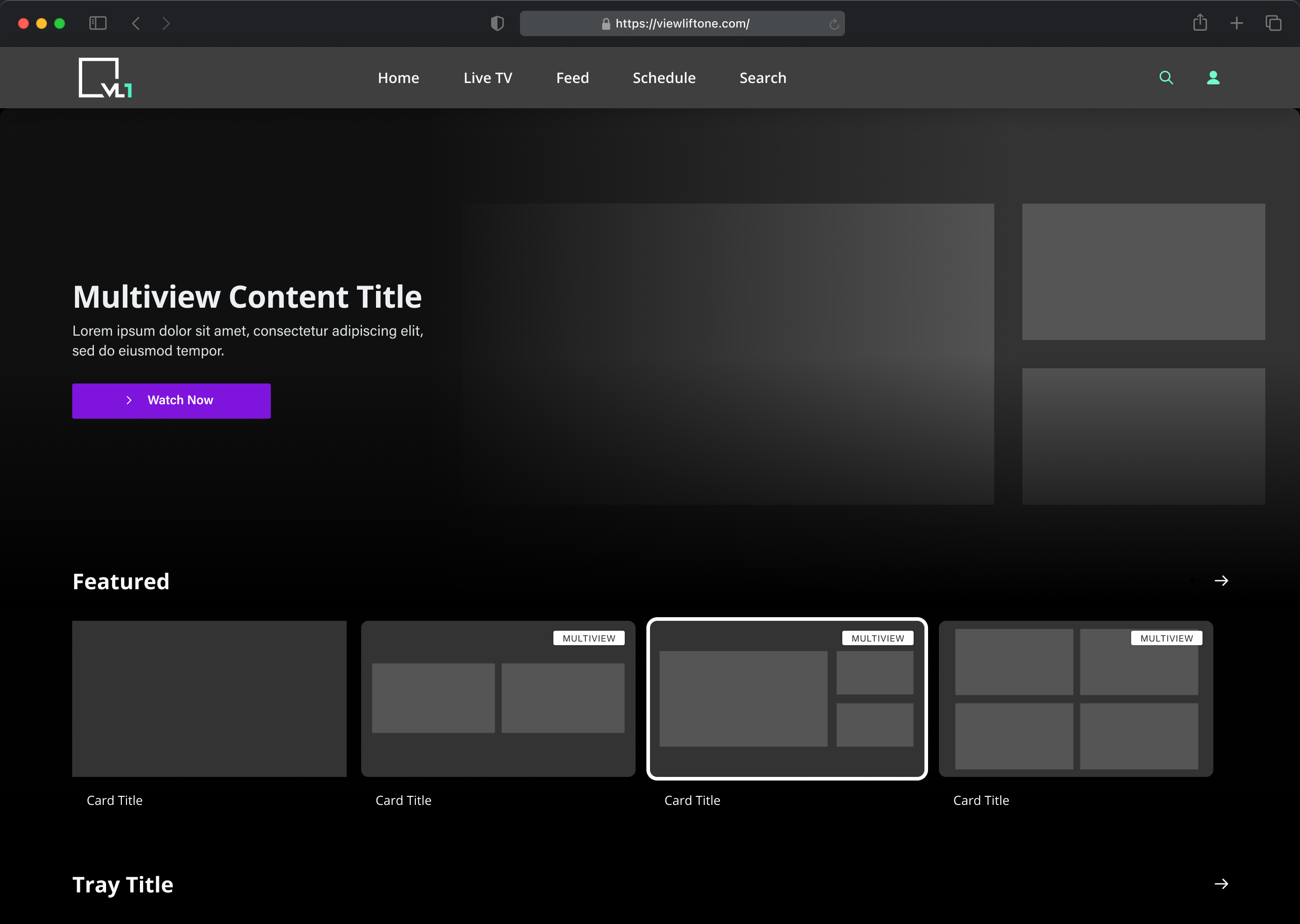 Multiple View Card Configure Multiview for LIVE events