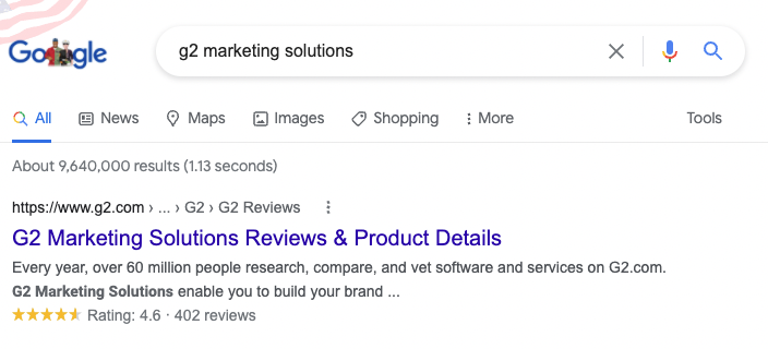 star ratings in search results