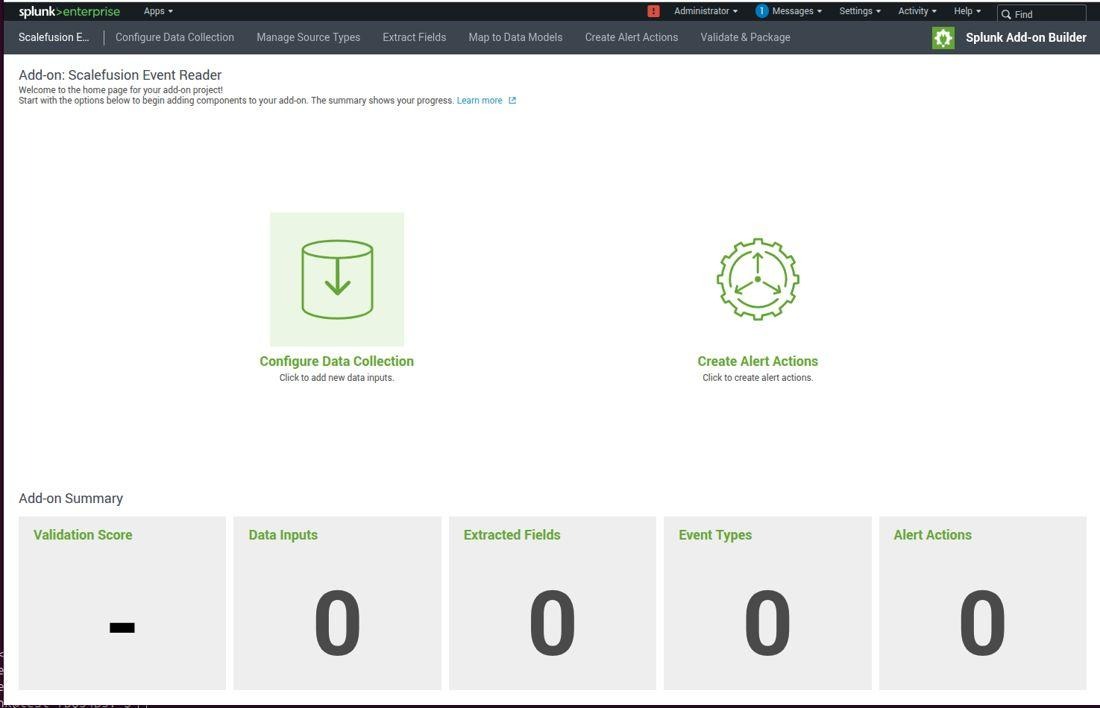 Click “Configure Data Collection” on the add-on home page