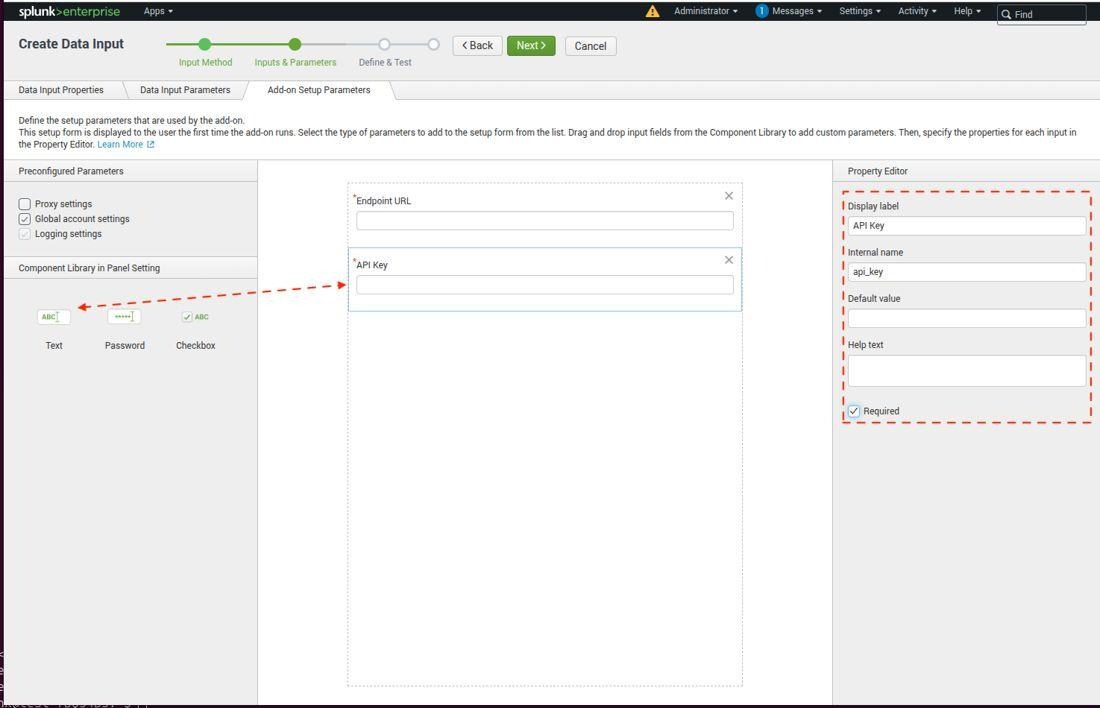 Add the API Key parameter