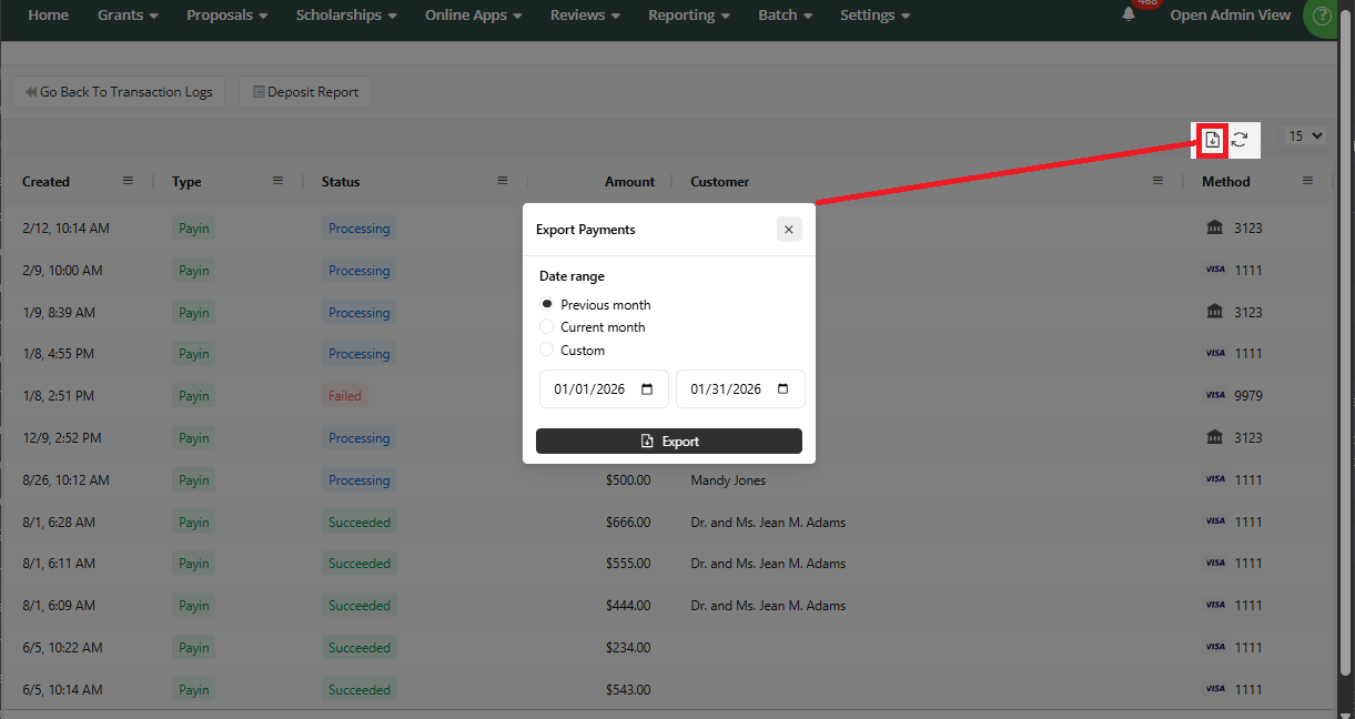 Managing Transactions