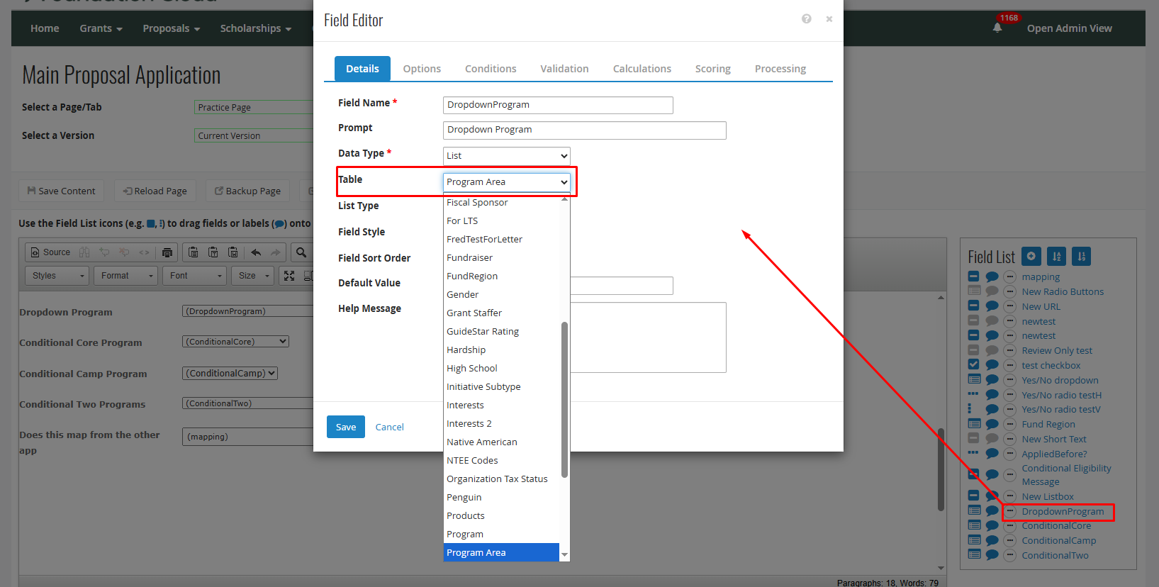 Adding a Dropdown Field to an Online Application Form