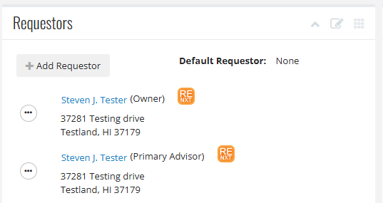 Requestor View Requestor Relationship Duplicating