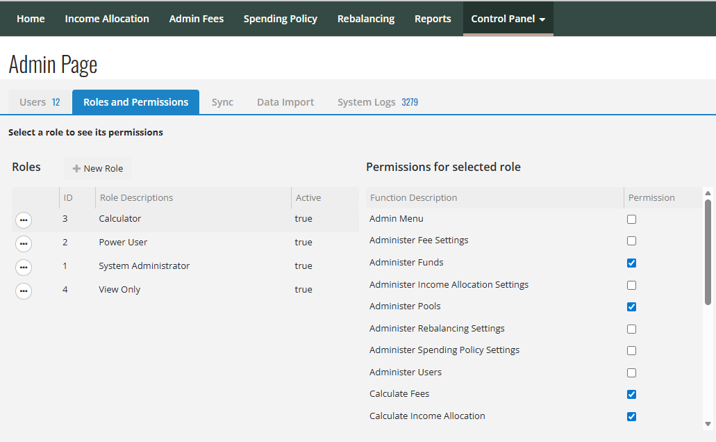 Roles and Permissions