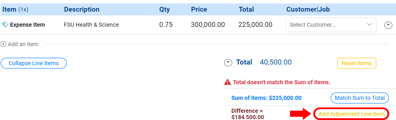 Expense Line Item Correcting Bill Extracts