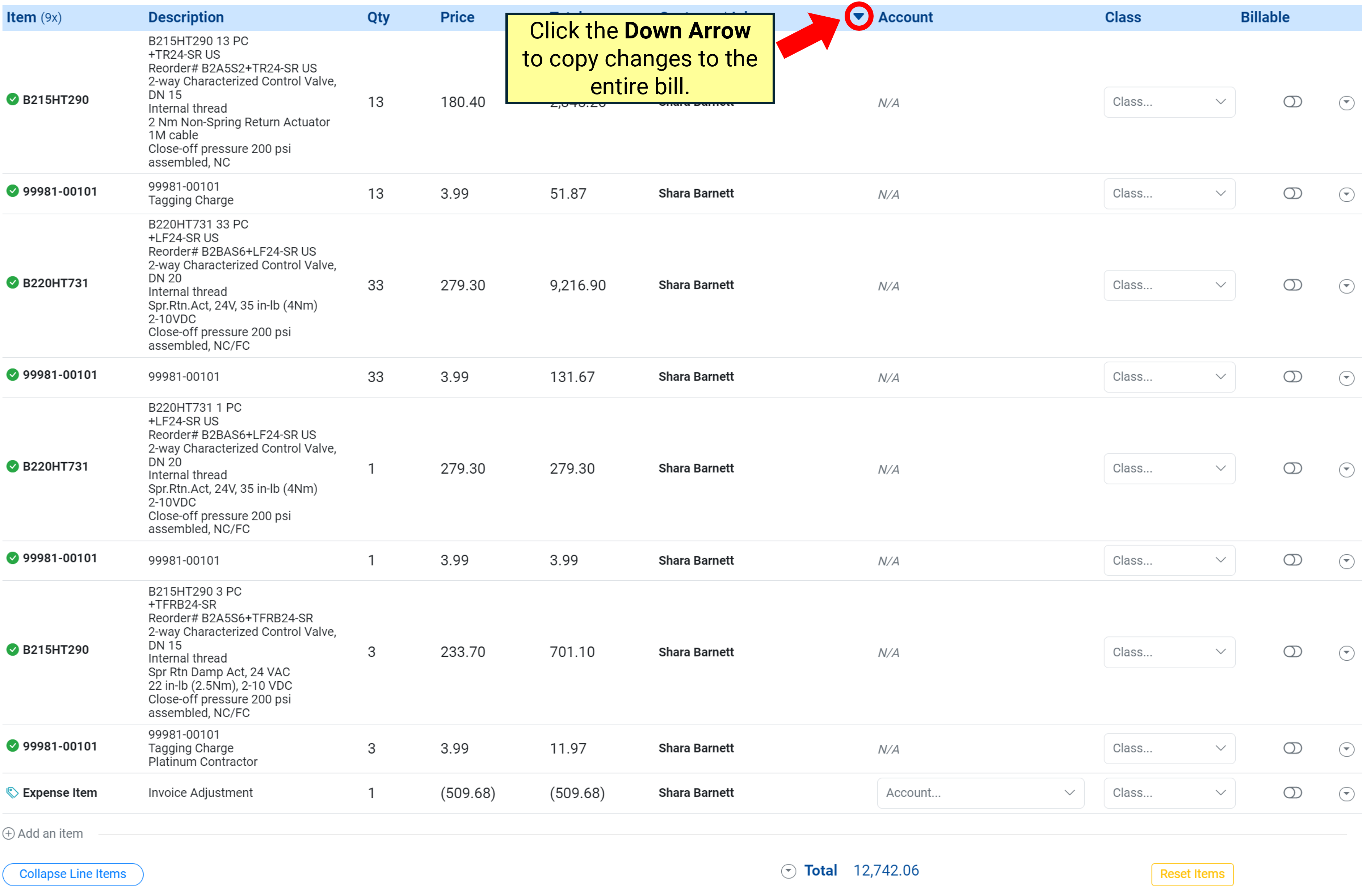 Apply Changes to the Entire Bill(3)