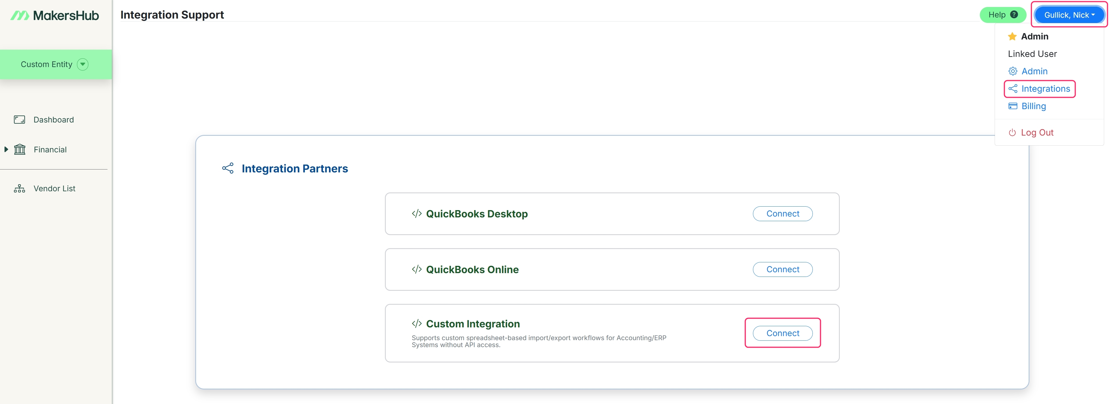 Connecting/Adding Data to Custom Integration