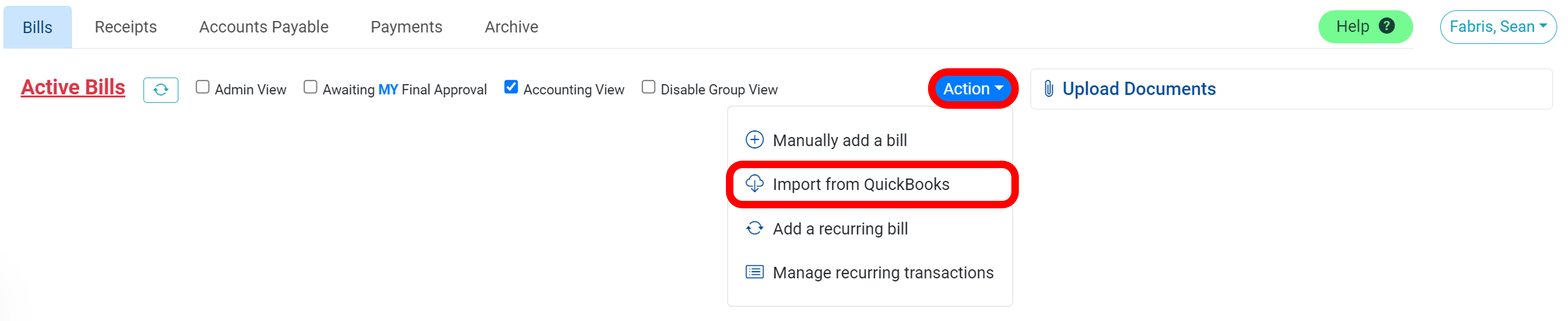 Import from QuickBooks