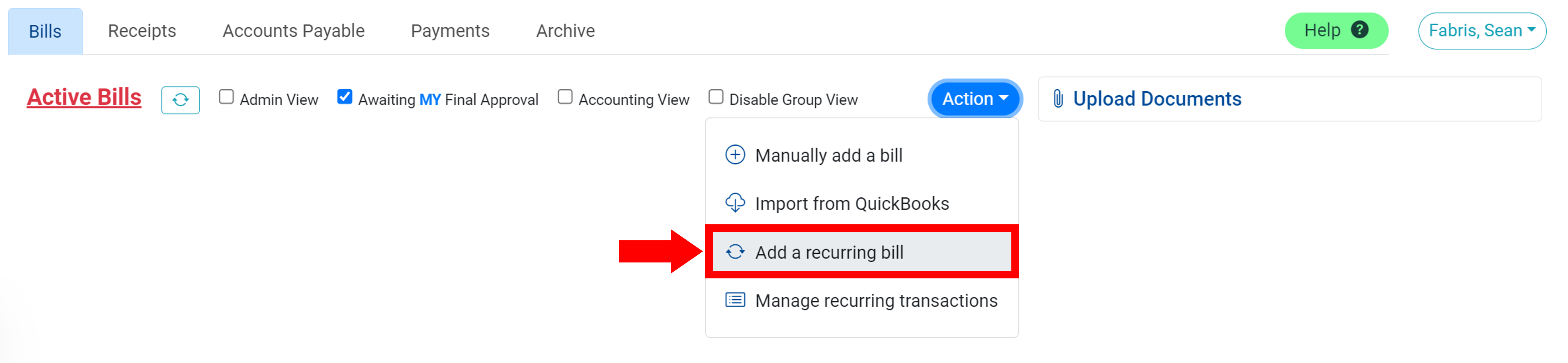 Add Recurring Bills