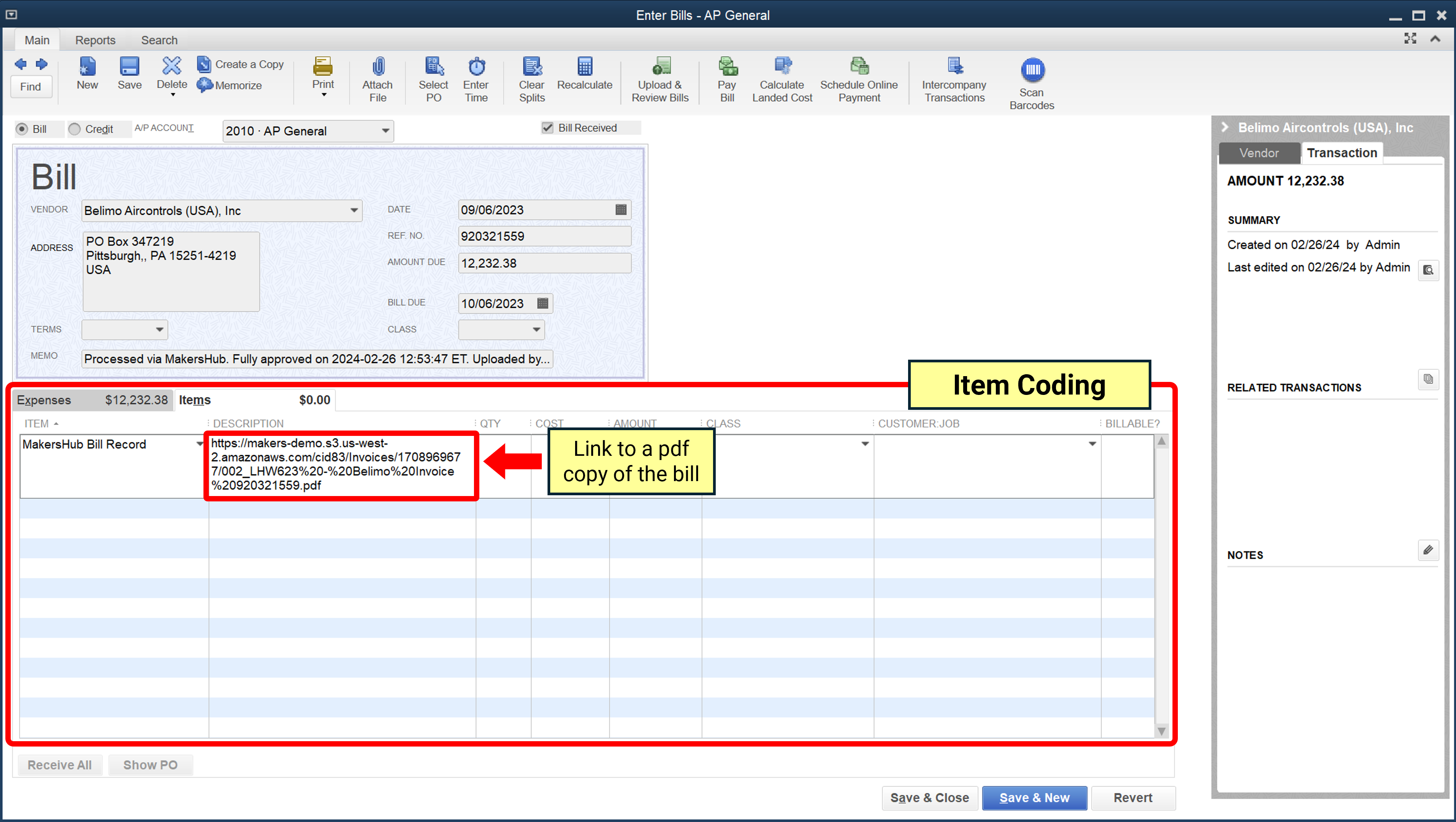 QuickBooks Desktop Item Detail