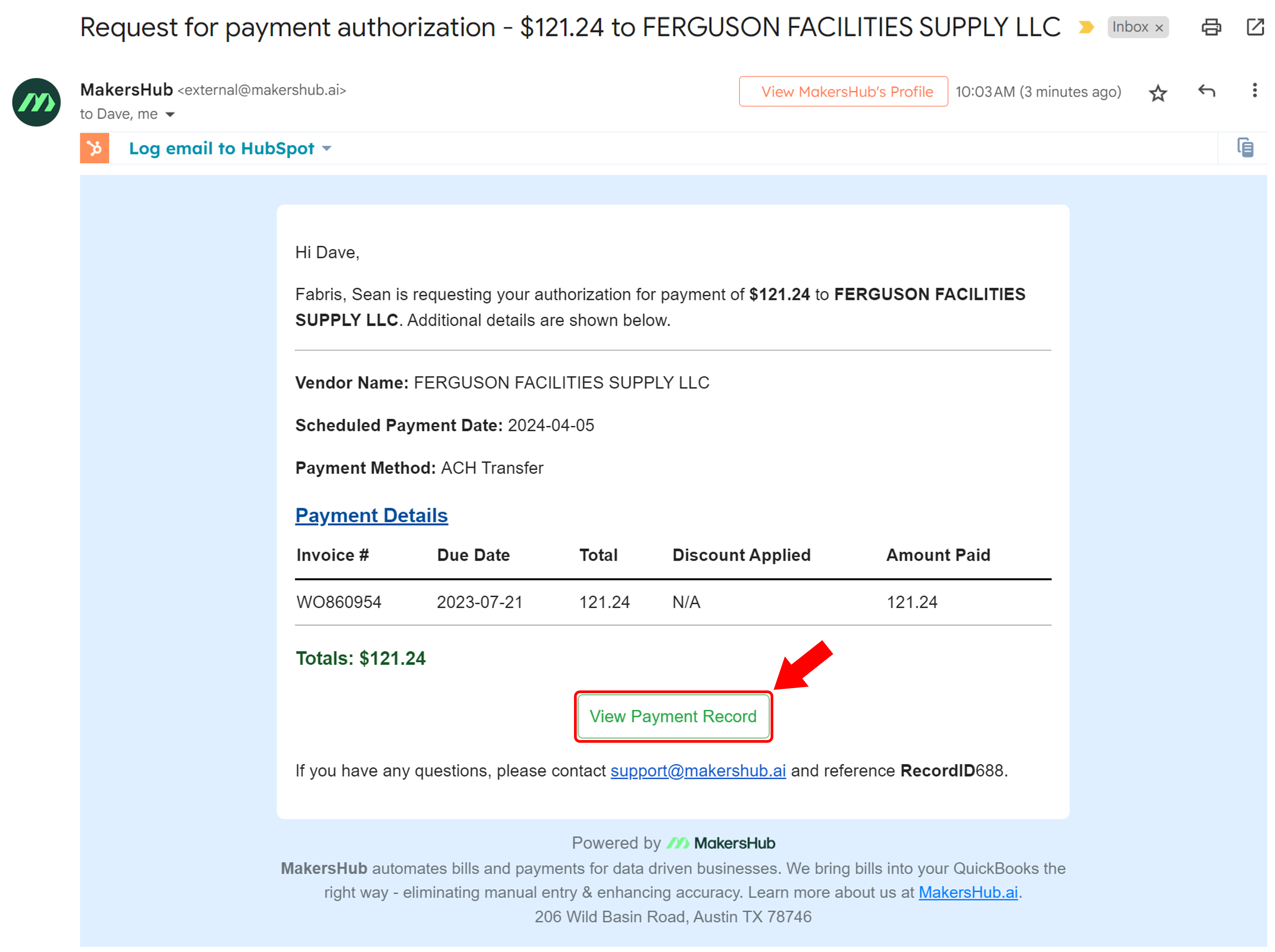 Request Payment Authorization