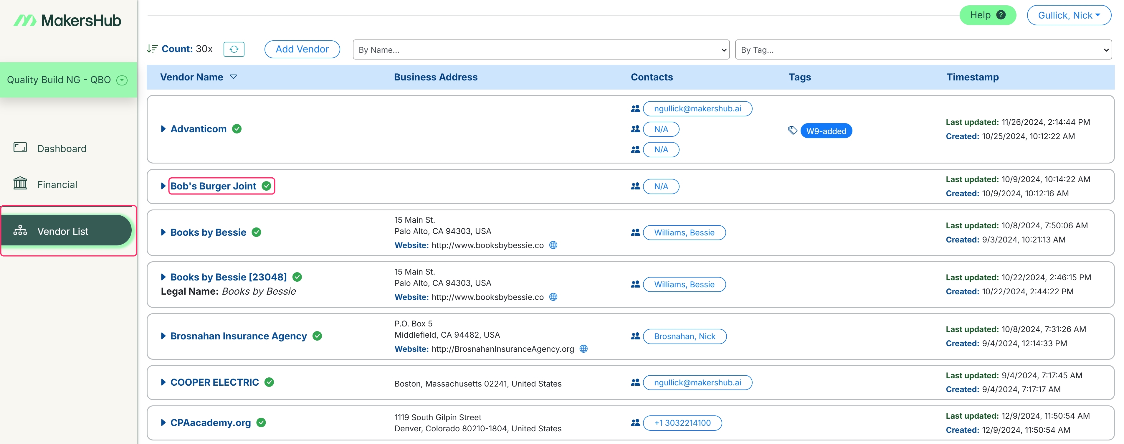 Update Vendor Payment Information