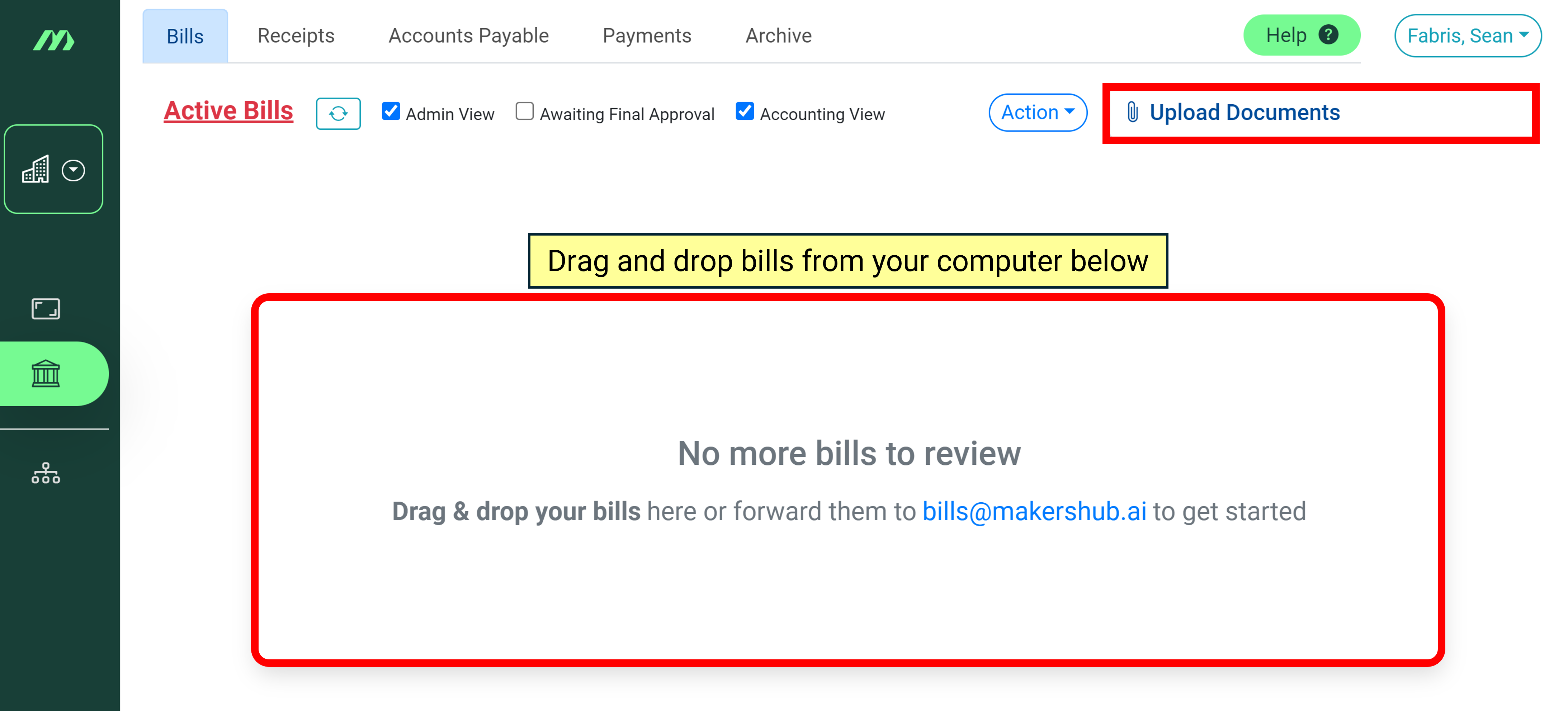 Uploading Bills