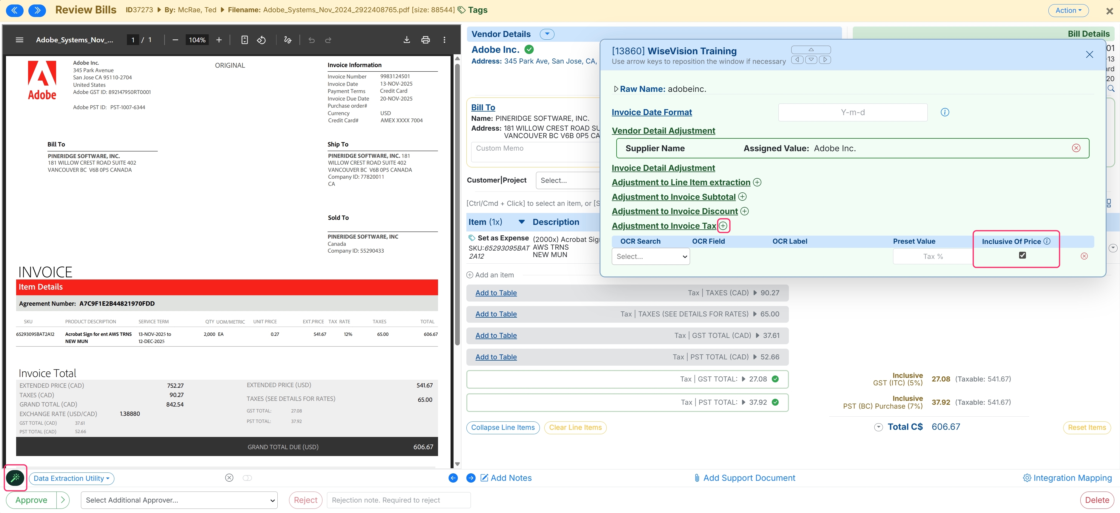 Process Bills with Tax Codes in MakersHub