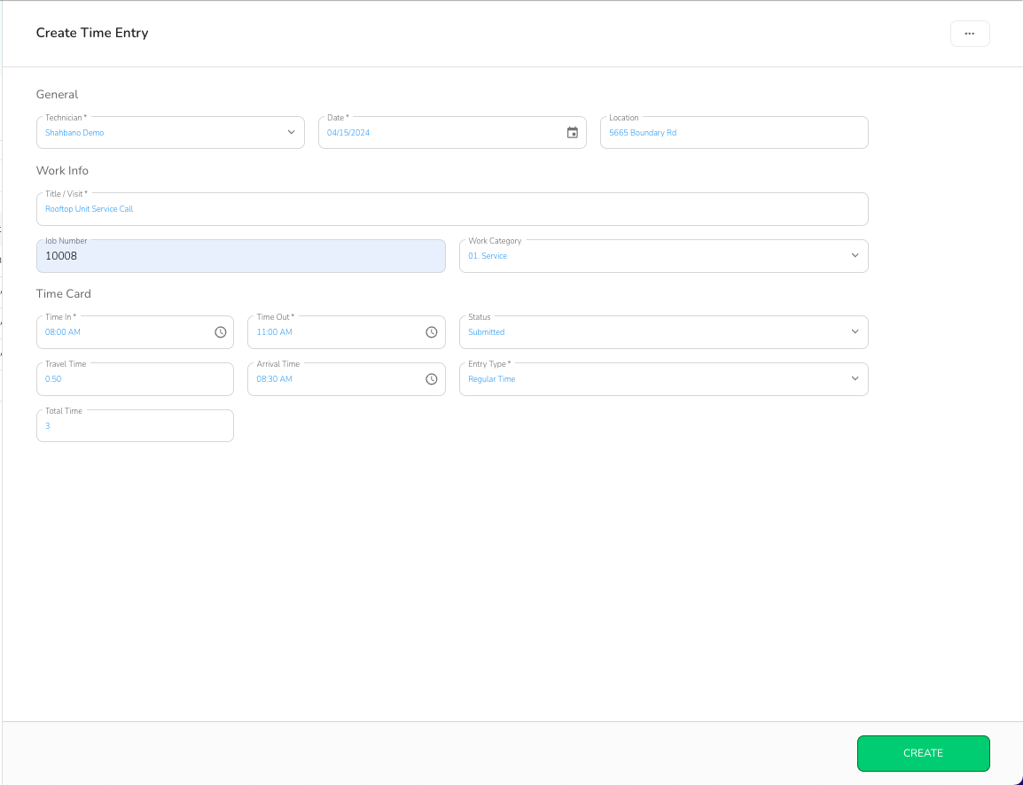 How to add Time Entries