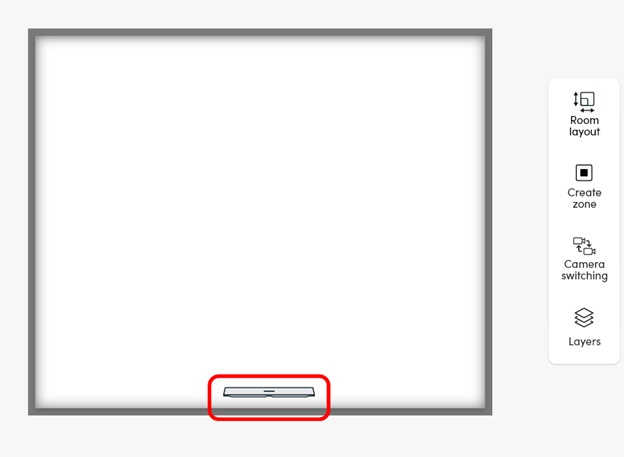 Image showing the location of the microphone and speaker bar for the HDL310 on the coverage map.