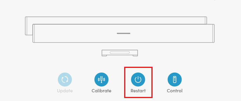Screenshot showing the HDL410 restart button.