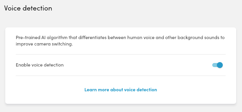 Voice detection on/off toggle