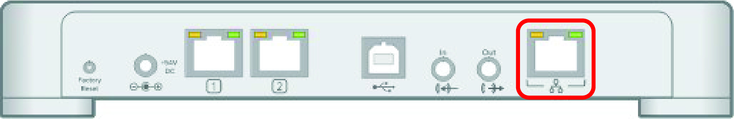 Network port on a Pro series connect module.