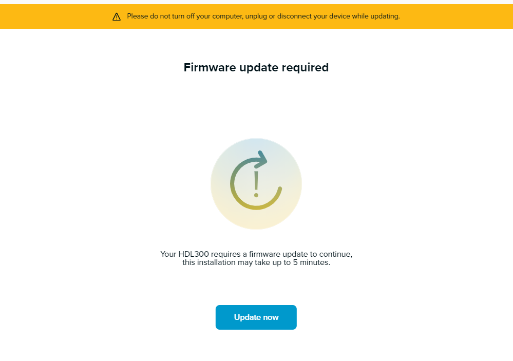 Nureva Console client update firmware notification