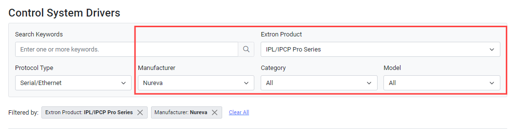 Example of looking up the Extron IPL/IPCP Pro series