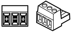 Image of 3-pin Euroblock pluggable terminal block.