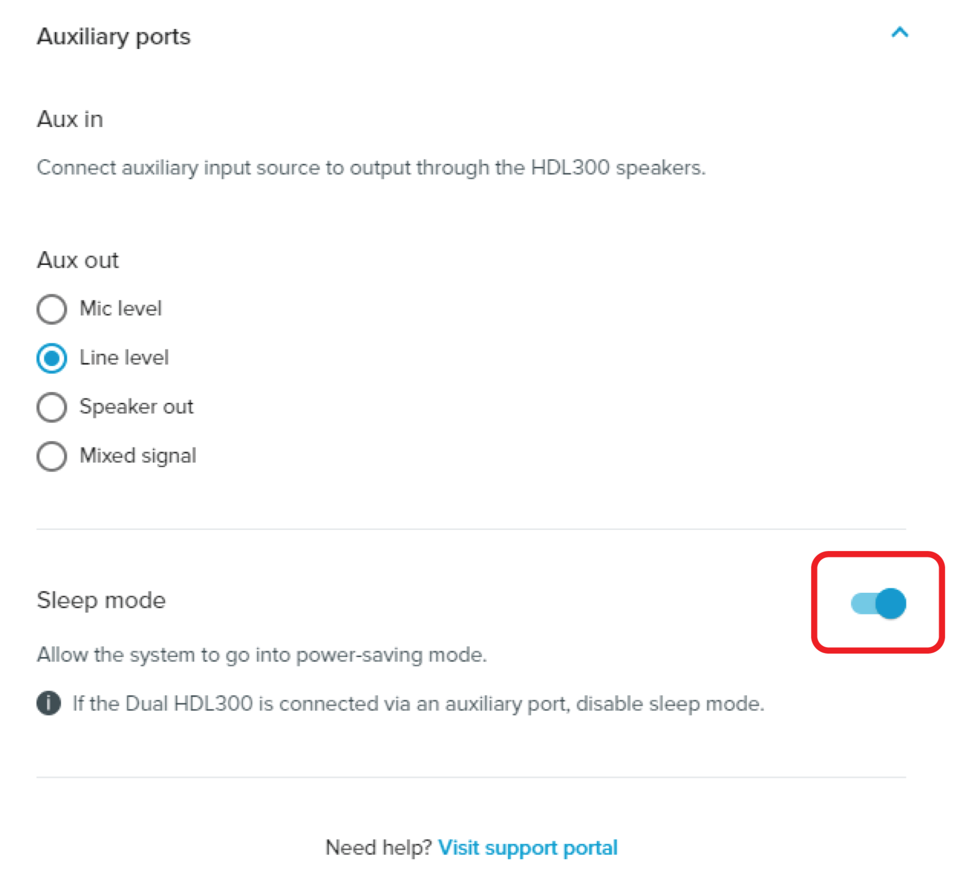 hdl300 sleep mode toggle