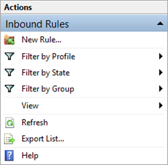 Inbound rules - new rule