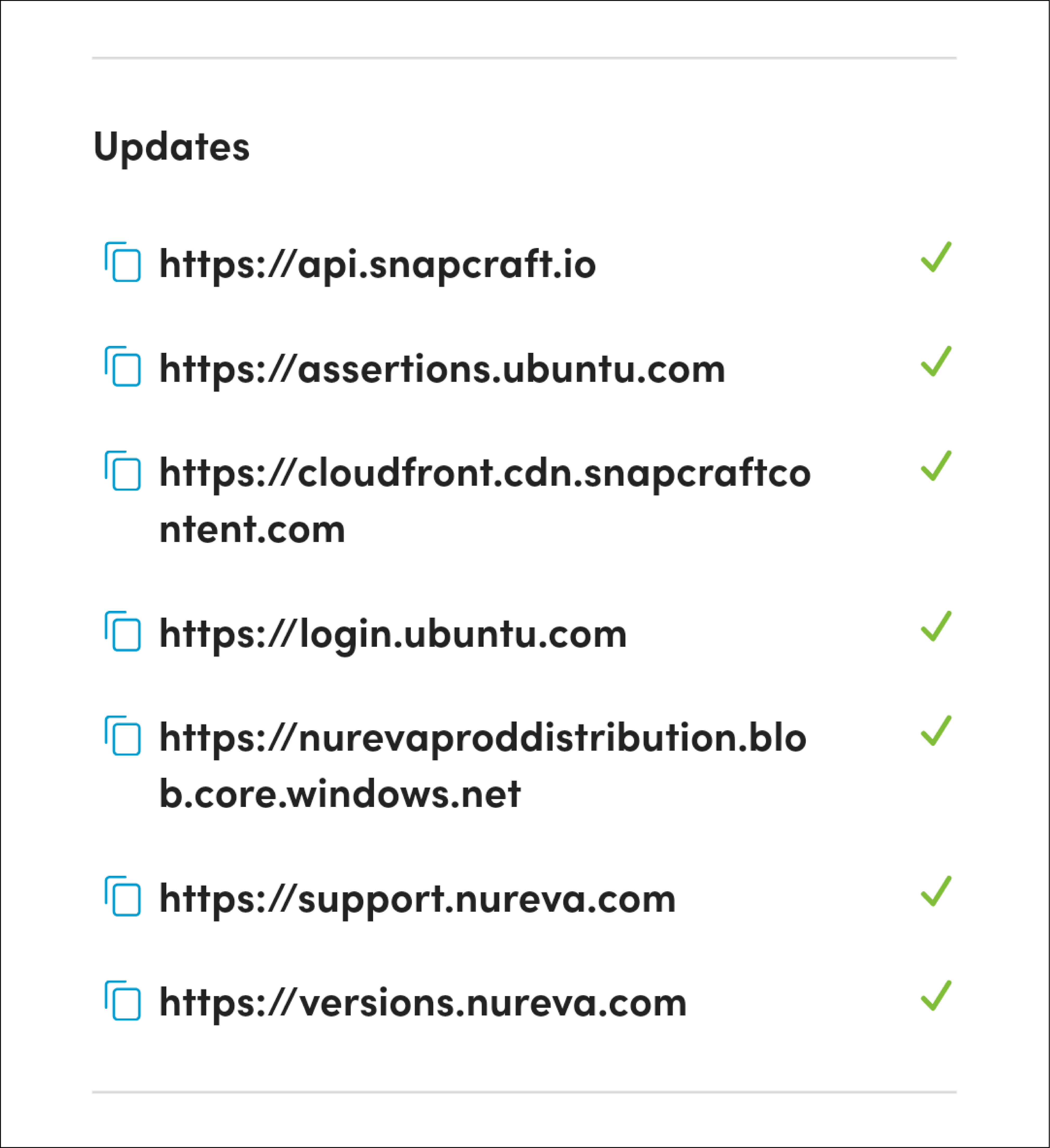 Updates table connections - success state shown.