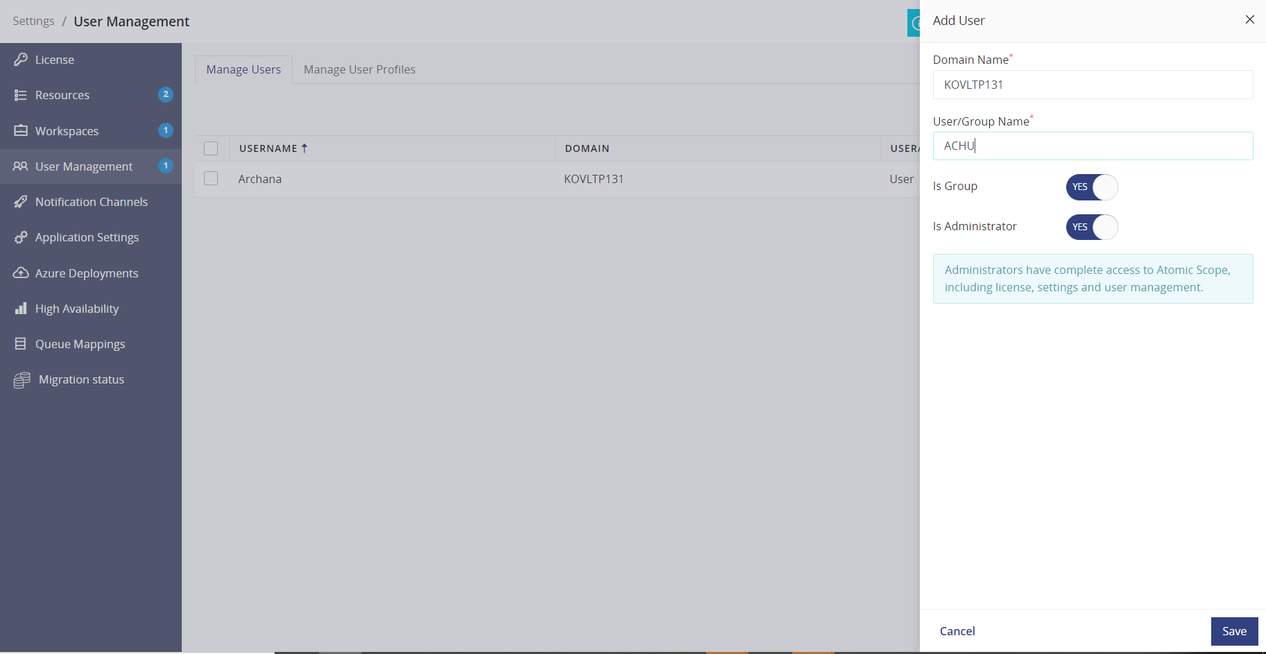 User management