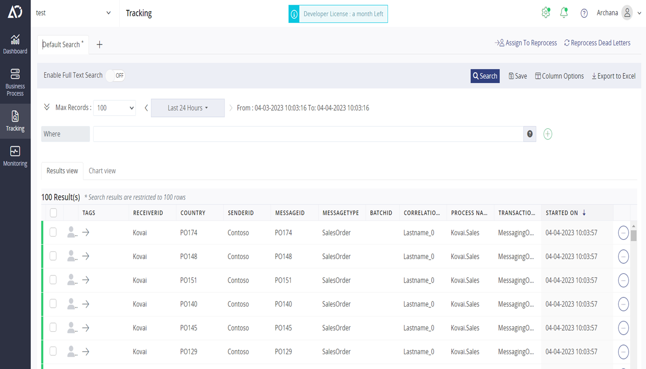 Message Tracking