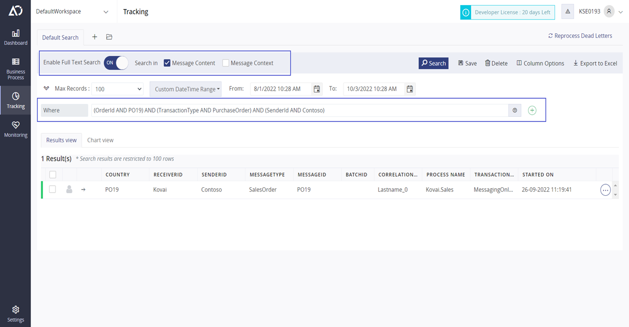 Message Tracking