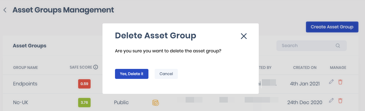 Delete Asset Group