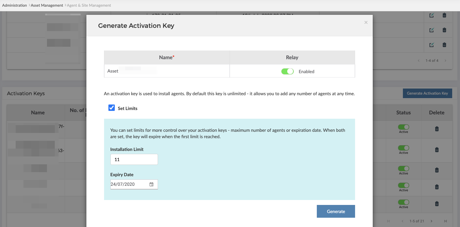 Generate Activation Keys