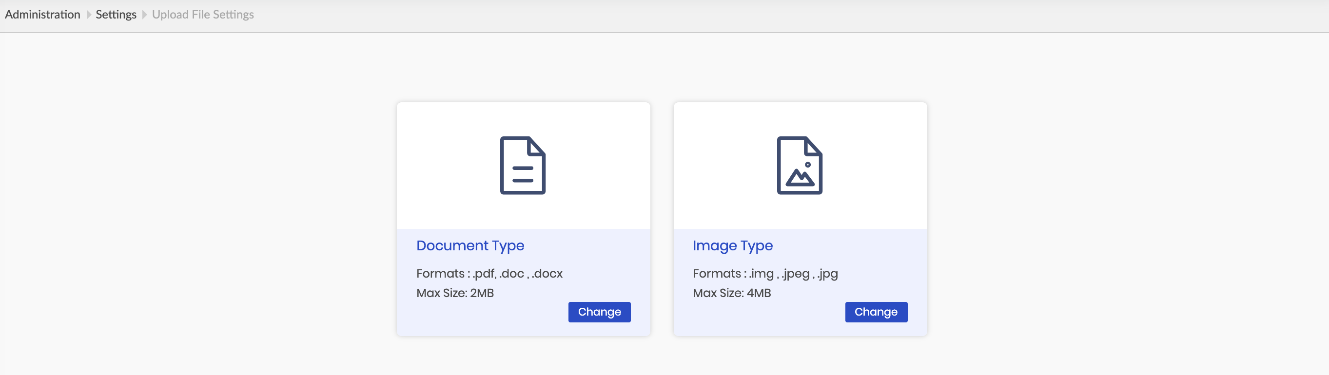 Upload File Settings