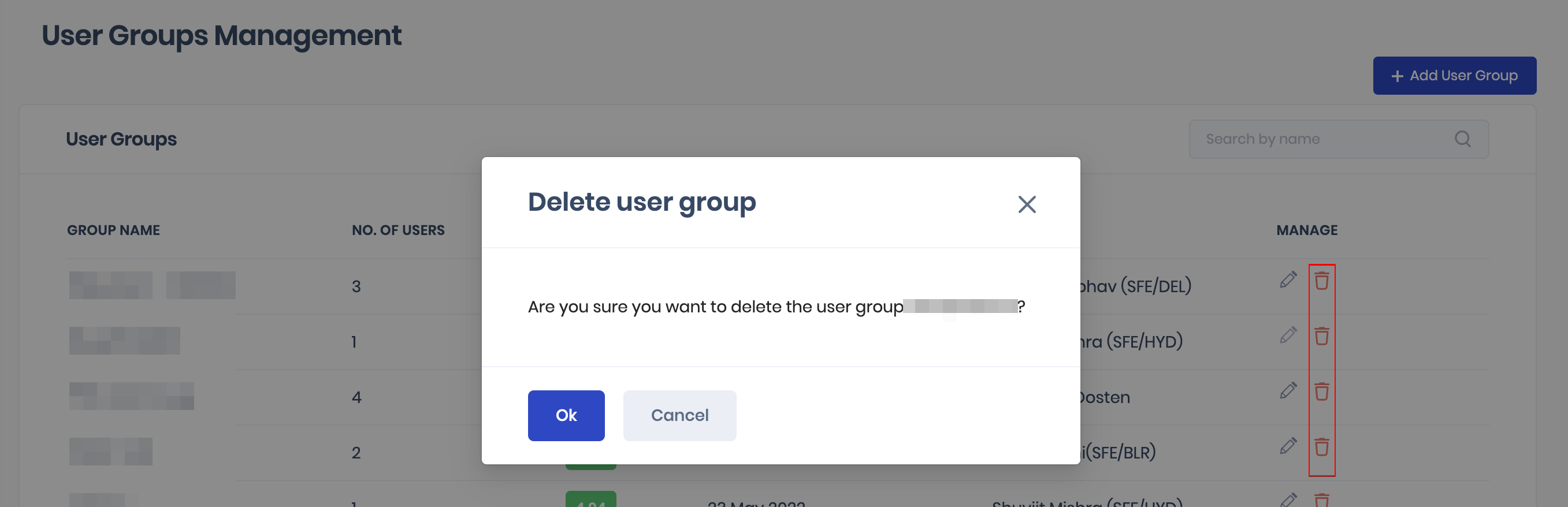 delete user group